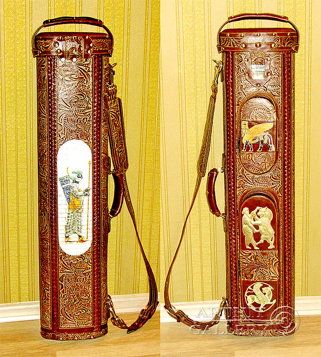 Pool cue case
Genuine leather cue case
Hand tooled design
Erofey Evladin