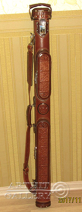 Pool cue case
Genuine leather cue case
Hand tooled design
Erofey Evladin