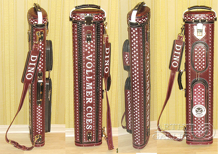 Pool cue case
Genuine leather cue case
Hand tooled design
Erofey Evladin