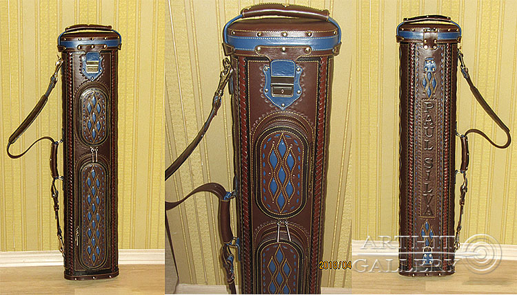 Pool cue case
Genuine leather cue case
Hand tooled design
Erofey Evladin