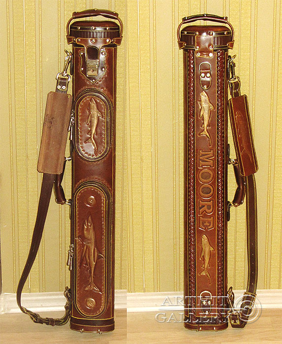 Pool cue case
Genuine leather cue case
Hand tooled design
Erofey Evladin
