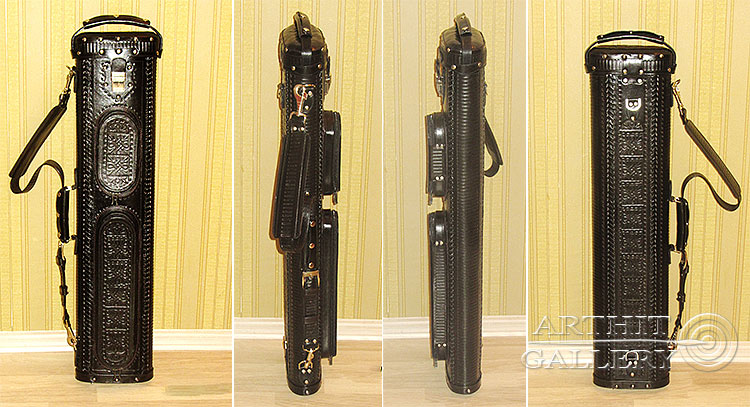Pool cue case
Genuine leather cue case
Hand tooled design
Erofey Evladin