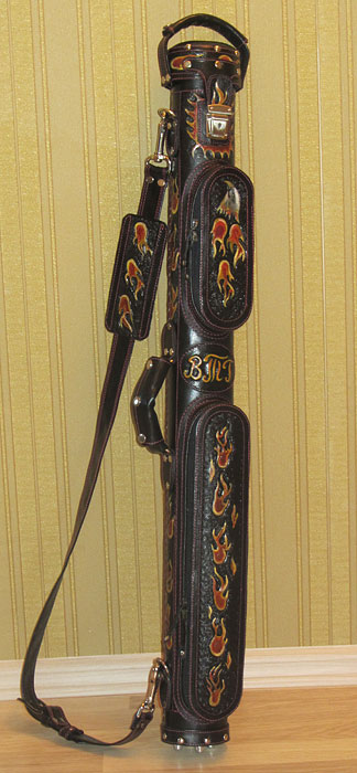 Pool cue case
Genuine leather cue case
Hand tooled design
Erofey Evladin
