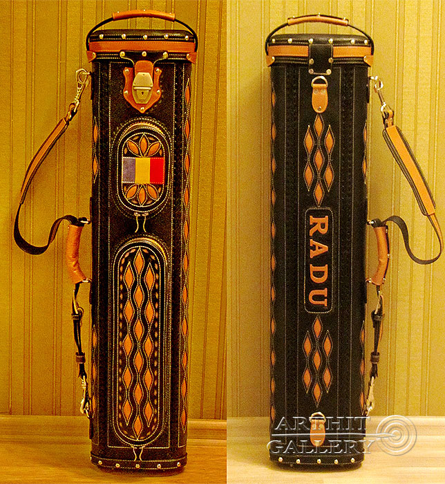 Pool cue case
Genuine leather cue case
Hand tooled design
Erofey Evladin
