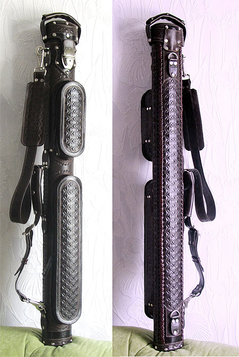 Pool cue case
Genuine leather cue case
Hand tooled design
Erofey Evladin