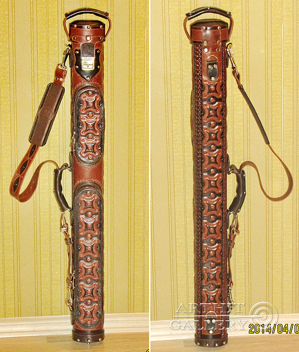 Pool cue case
Genuine leather cue case
Hand tooled design
Erofey Evladin