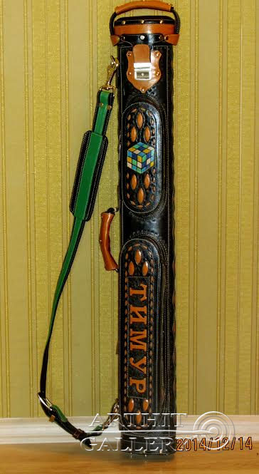 Pool cue case
Genuine leather cue case
Hand tooled design
Erofey Evladin