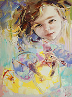 Original oil paintings for sale. Elena Kapustina. Angel