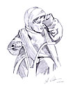Son`s cry for mom in snow 